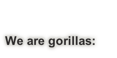 We are gorillas: